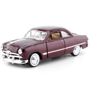 1949 ford coupe, burgundy - motormax premium american 73213 - 1/24 scale diecast model car,unisex-children