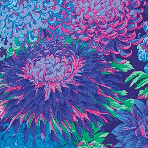 Free Spirit Fabrics Kaffe Fassett Classics Collective Phillip Jacobs Blue Japanese Chrysanthemum