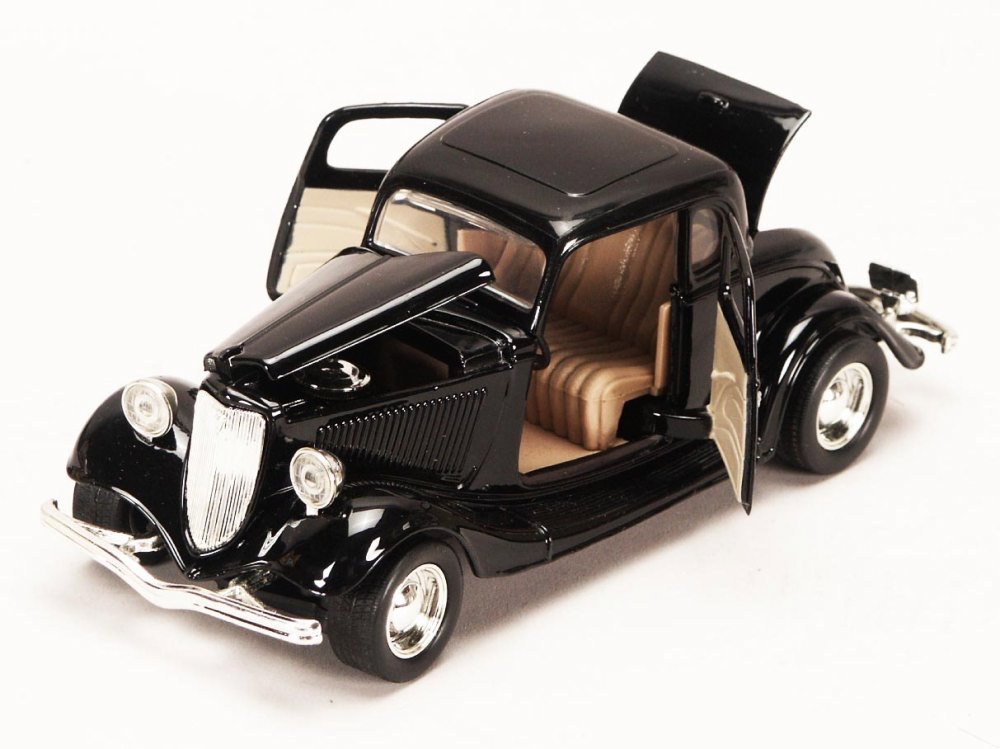 1934 Ford Coupe, Black - Motormax 73217 - 1/24 Scale Diecast Model Toy Car