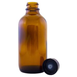 4 fl oz Amber Glass Bottle with Phenolic Cone Cap (6 Pack)