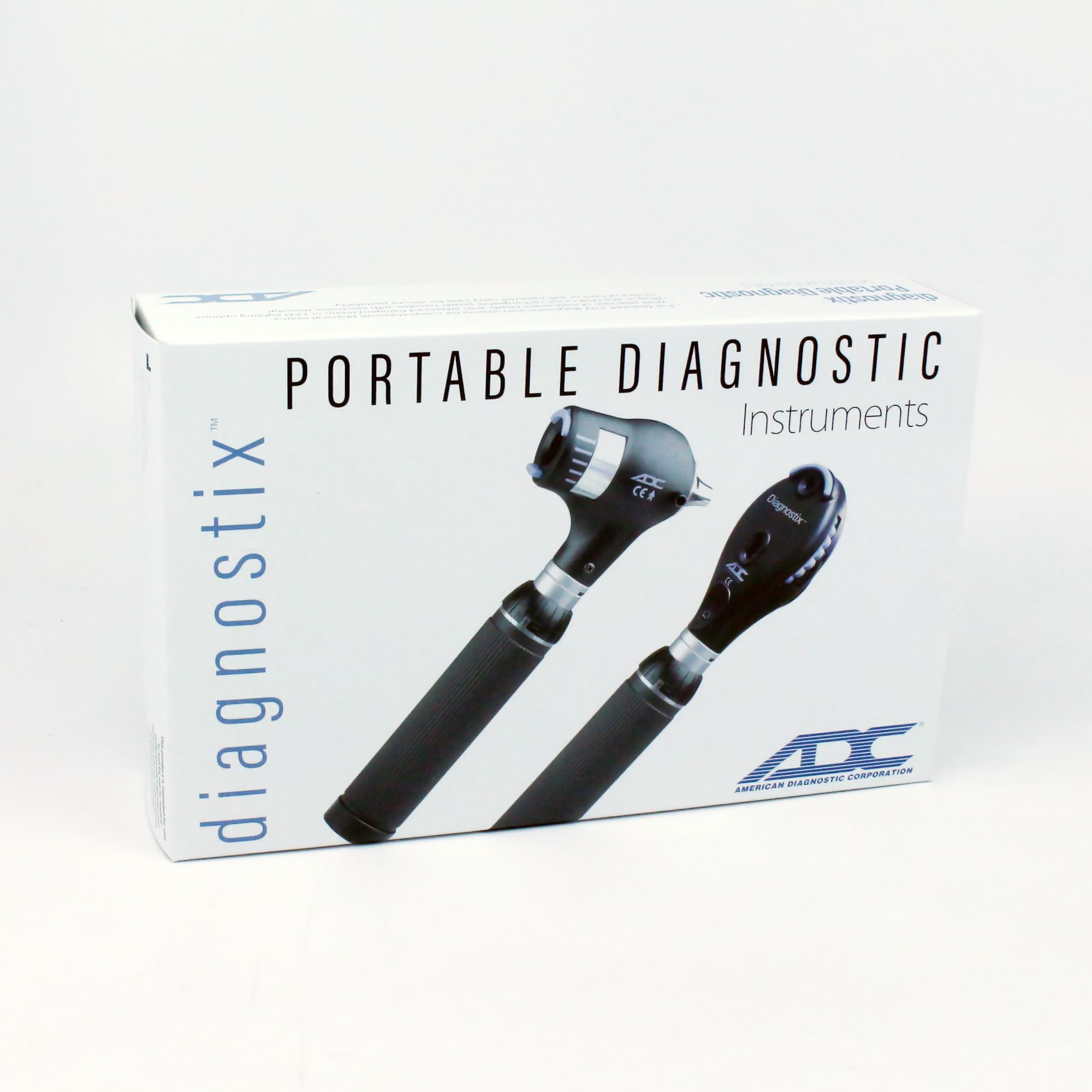 ADC Portable Diagnostic Set Plug-in Rechargeable, with Standard Otoscope and Coax Ophthalmoscope, Xenon Lamps, 3.5V, Hard Case, Diagnostix 5410X, Black