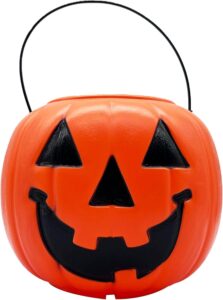 halloween pumpkin jack o' lantern candy bucket (orange)