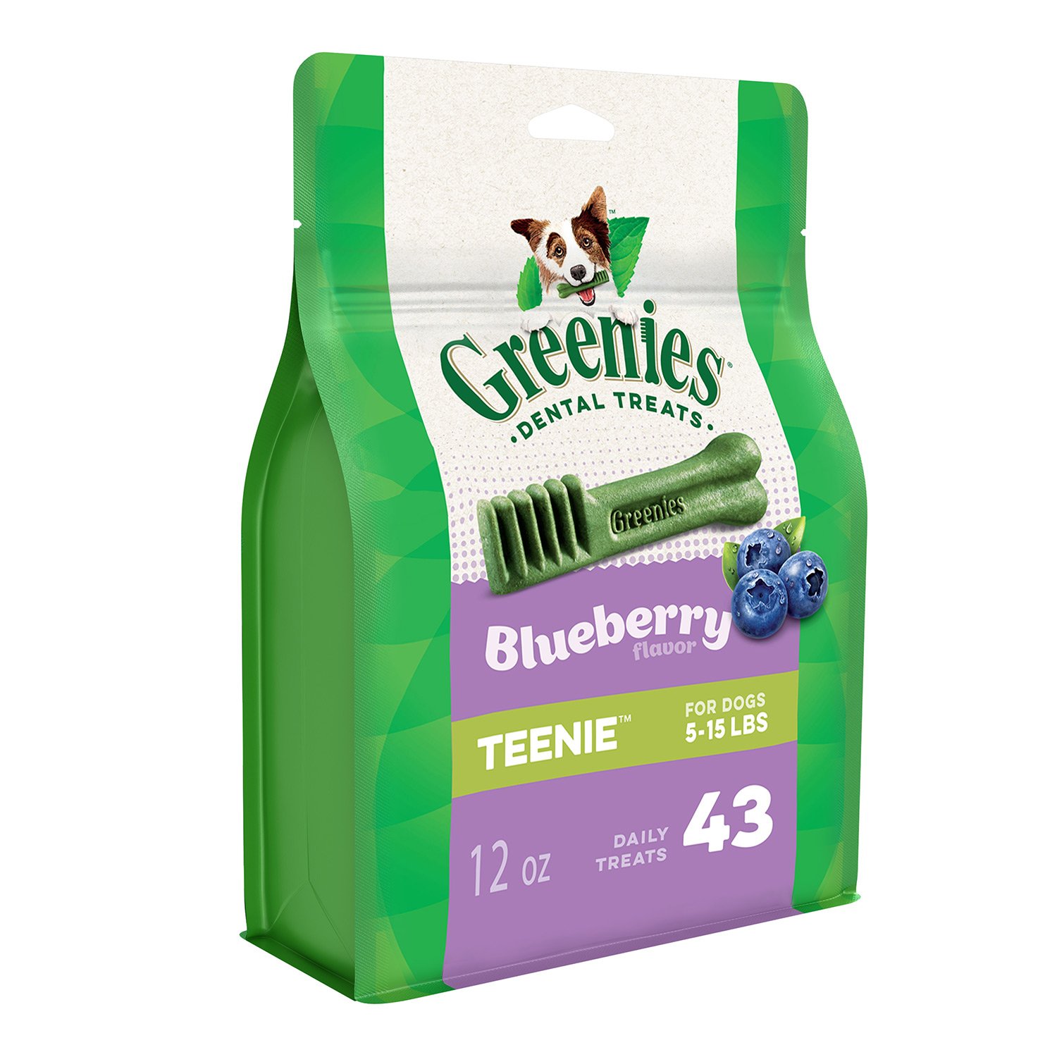 GREENIES Blueberry Flavor TEENIE Dog Dental Chews - 12 Ounces 43 Treats