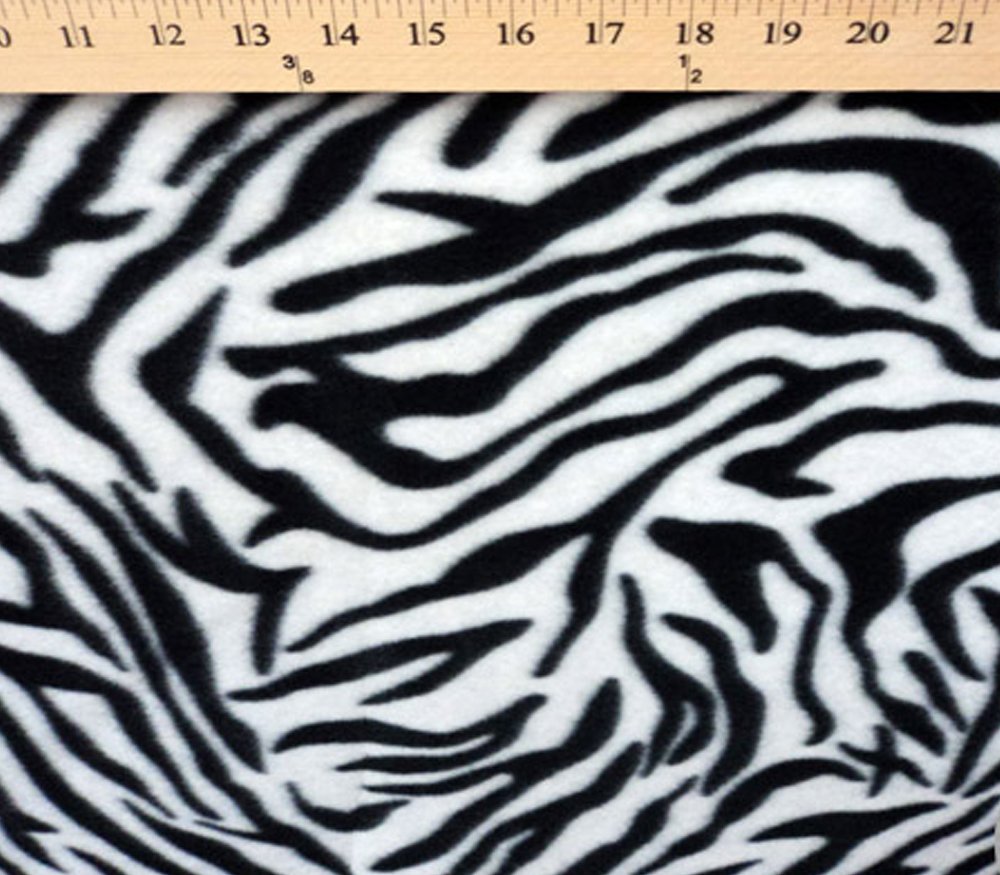 Polar Fleece Fabric Prints Animal Print B&W Zebra / 60" Wide/Sold by The Yard FE-N-05