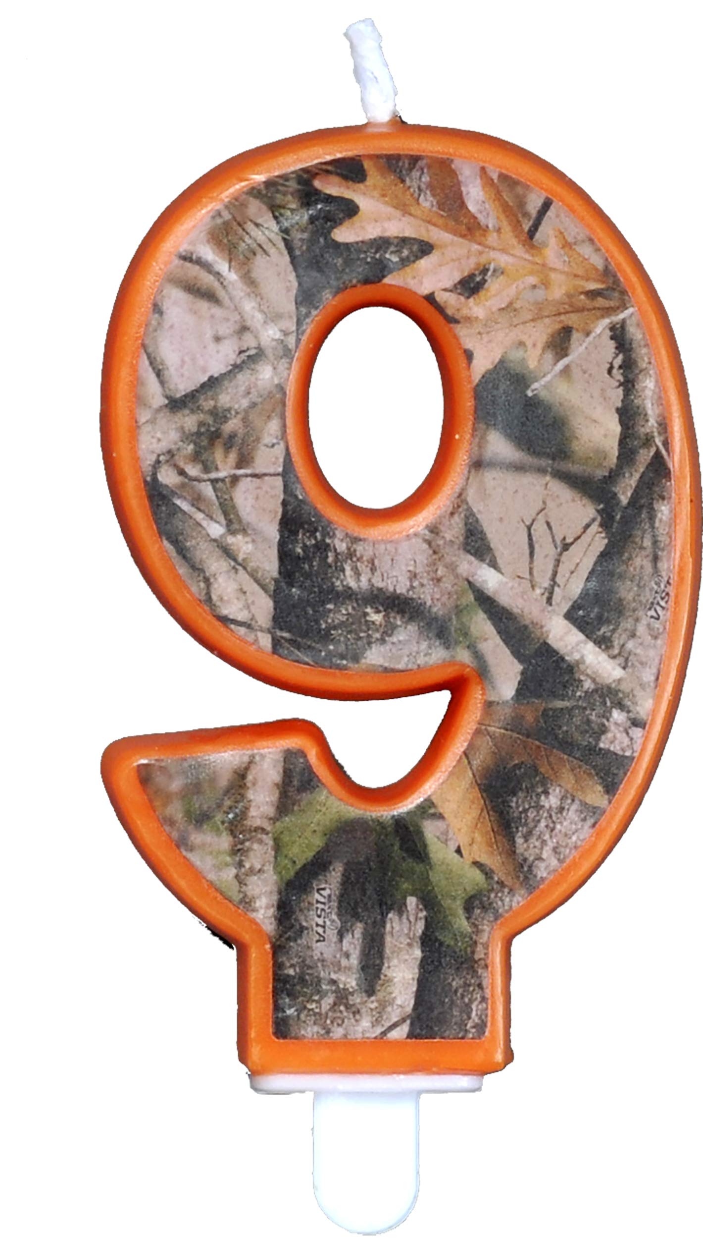 Camo Birthday 3 Inch Number "9" Nine Candle, Next Camo Party Collection by Havercamp