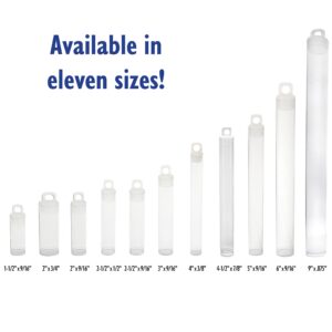 The Beadsmith Clear Plastic Tubes - 6-Inch-Long Round Tubes, 9/16 Inches in Diameter - Friction Hanging Caps - Use for Beads, Bath Salts, Wedding & Party Favors, Home or Office Storage - Bag of 100