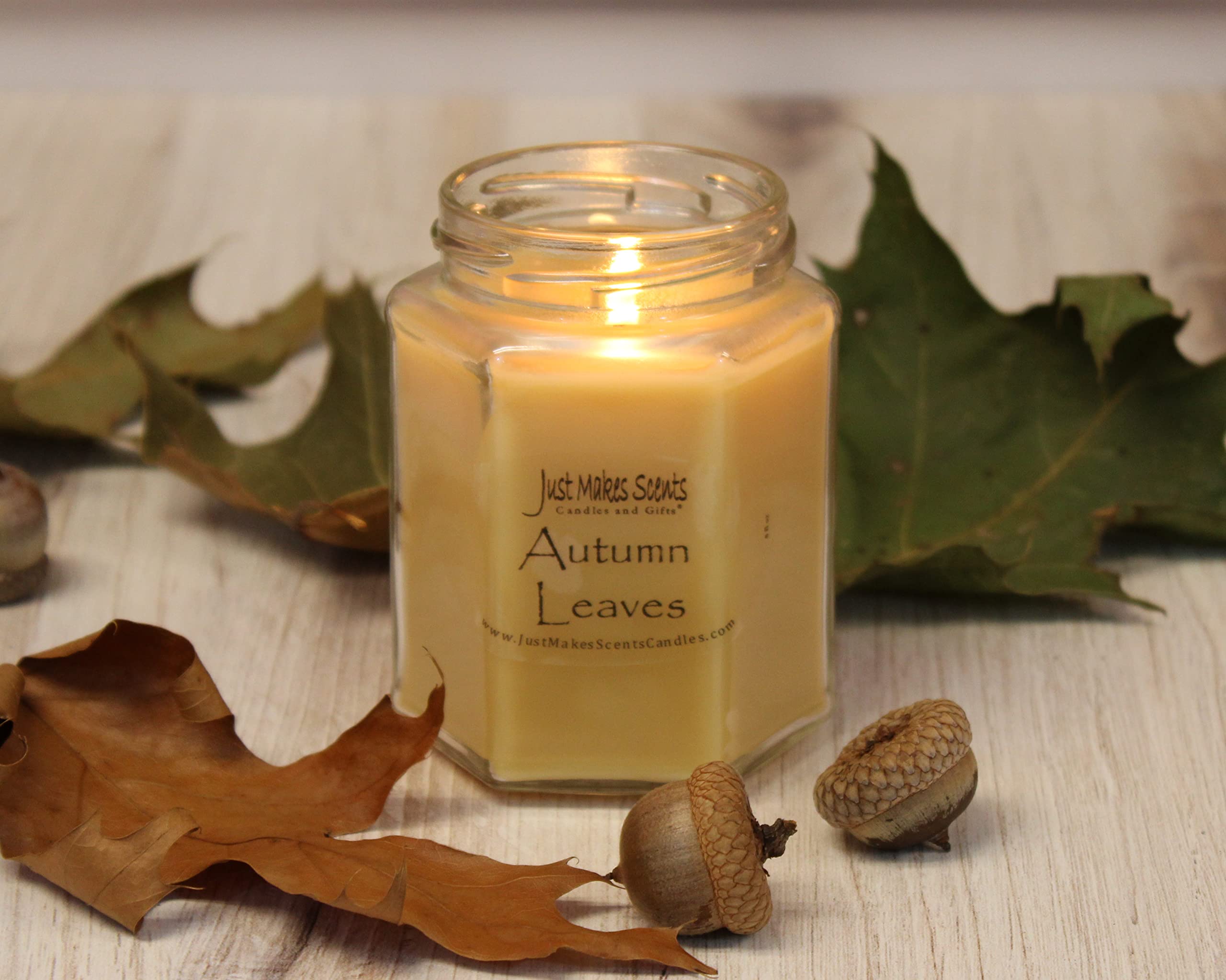 Autumn Leaves Scented Blended Soy Candle by Just Makes Scents