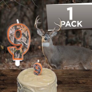 Camo Birthday 3 Inch Number "9" Nine Candle, Next Camo Party Collection by Havercamp