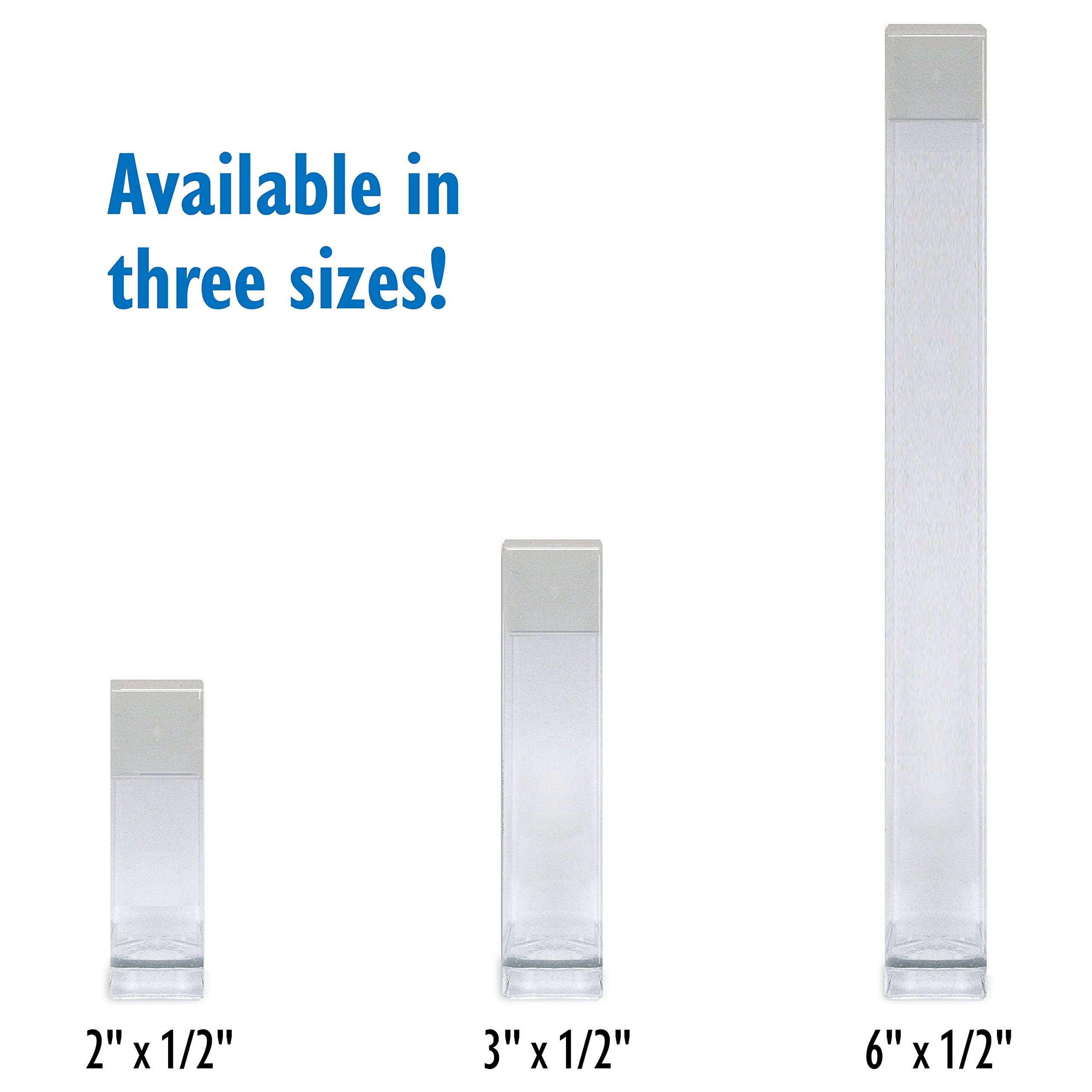 The Beadsmith Clear Plastic Tubes - 2 x .5 Inch Square Tubes - Flat Caps - Use for Beads, Bath Salts, Wedding & Party Favors, Home or Office Storage - Bag of 100