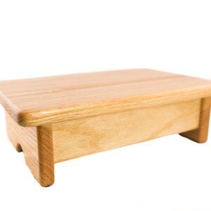 KR Ideas Foot Stool, 4" Tall, Oak, Clear Finish (Made in The USA)