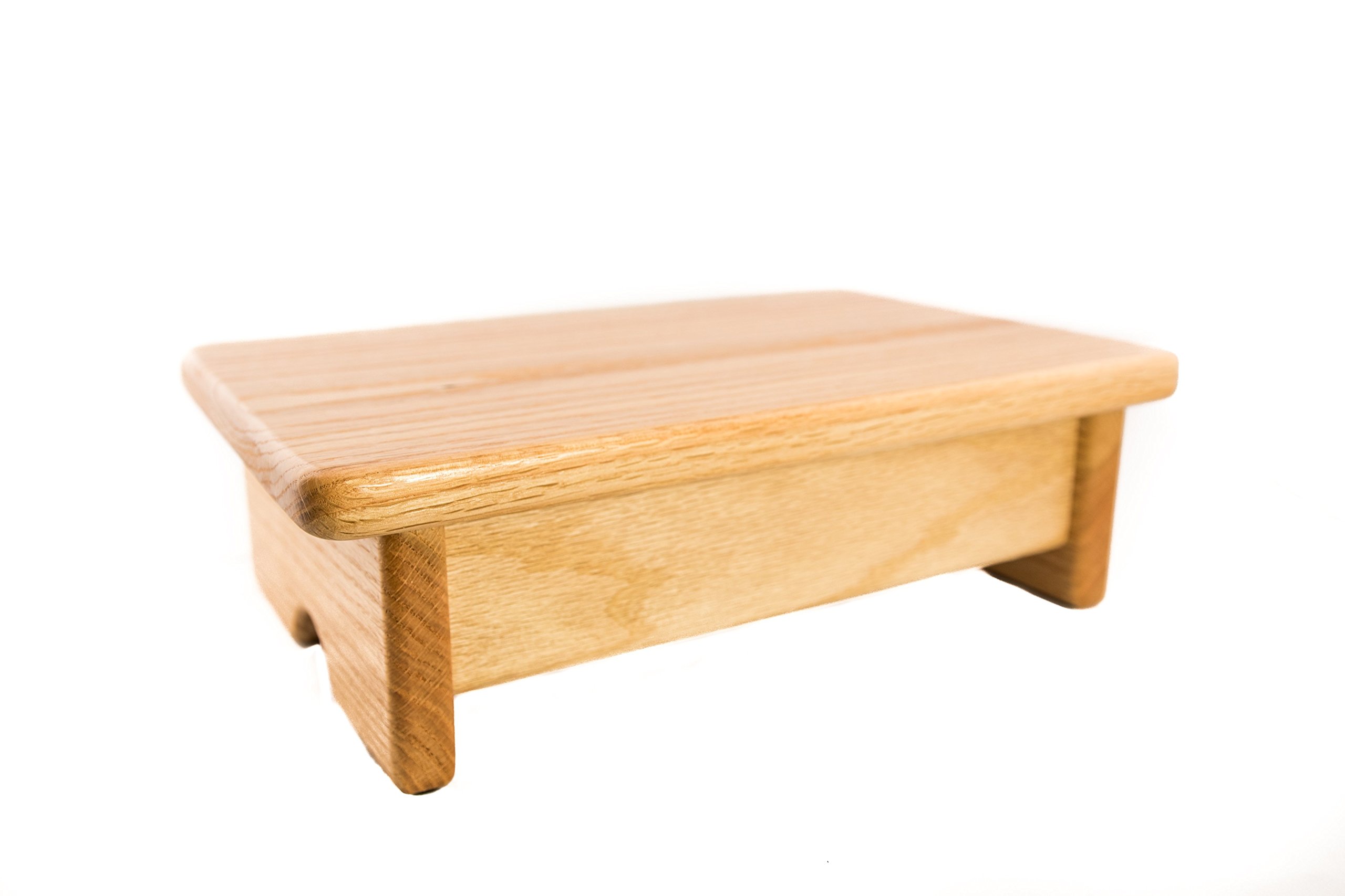 KR Ideas Foot Stool, 4" Tall, Oak, Clear Finish (Made in The USA)