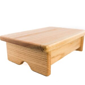 KR Ideas Foot Stool, 4" Tall, Oak, Clear Finish (Made in The USA)