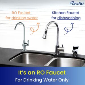 Puroflo Chrome Reverse Osmosis Faucet, NSF Certified Lead-Free Drinking Water Faucet for Under Sink Water Filtration System and RO System, Non-Air Gap Chrome RO Faucet, Filtered Water Faucet FLR-575CP