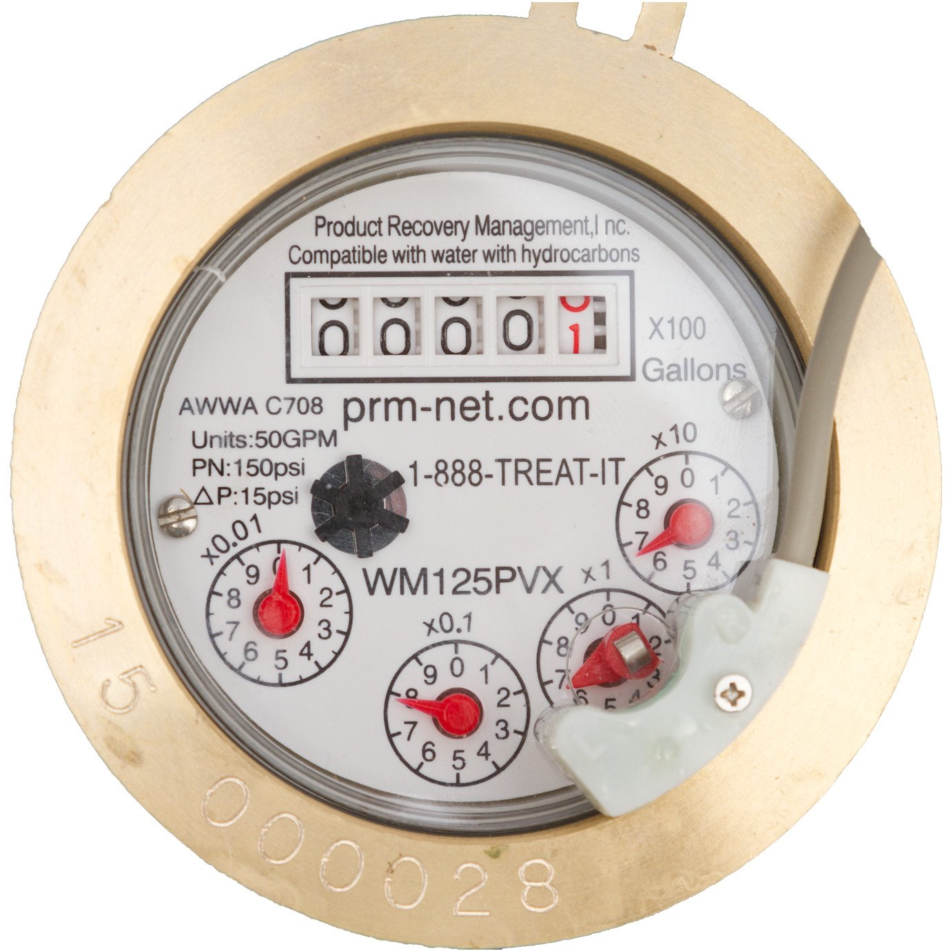 2 Inch Multi-Jet Brass Totalizing Water Meter with Pulse Output, Sealed Dry Dial, Internal Strainer, Horizontal Mount, for Non-Potable Water Systems, Max Pressure 150 PSI