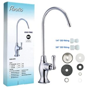 Puroflo Chrome Reverse Osmosis Faucet, NSF Certified Lead-Free Drinking Water Faucet for Under Sink Water Filtration System and RO System, Non-Air Gap Chrome RO Faucet, Filtered Water Faucet FLR-575CP