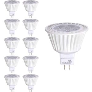 bioluz led 10 pack mr16 led bulb dimmable 50w halogen replacement 3000k 7w 12v ac dc ul listed high cri