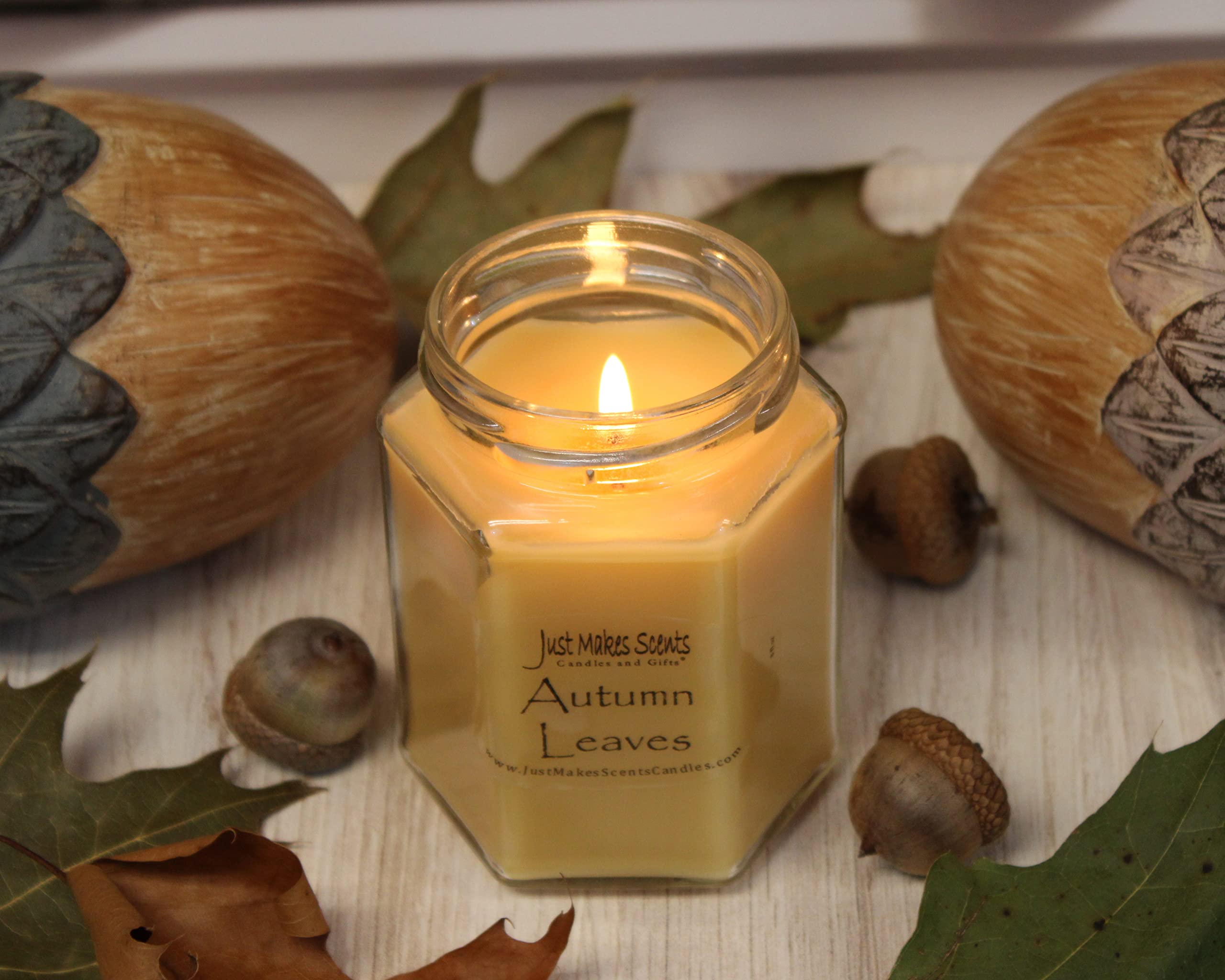 Autumn Leaves Scented Blended Soy Candle by Just Makes Scents