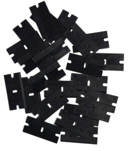 100 single edge plastic razor blades -black