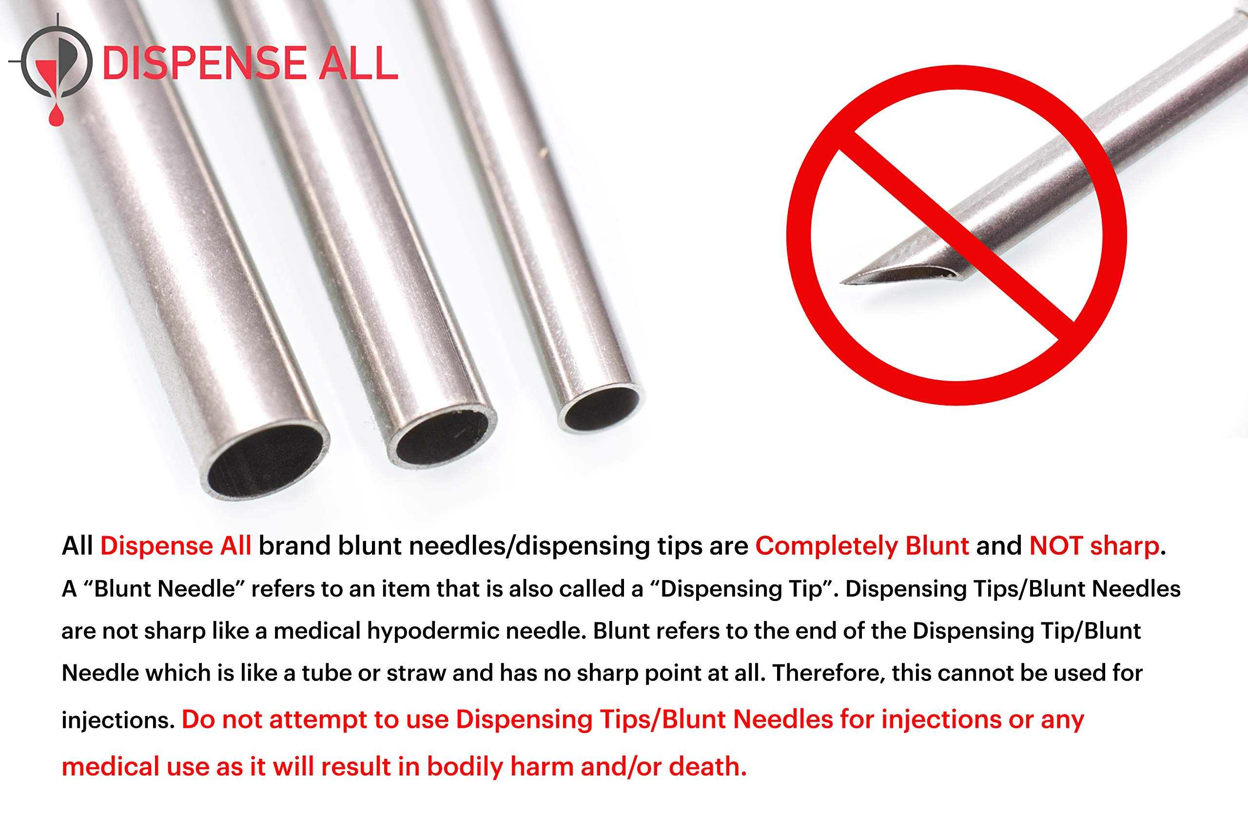 Dispense All - The 5 Pack - 10ml Industrial Syringes with Blunt Tipped Dispensing Needles and Storage Caps | Ink Juice Oil Wood Glue Adhesive, Refill Cartridges Pens | Arts Crafts Science Laboratory