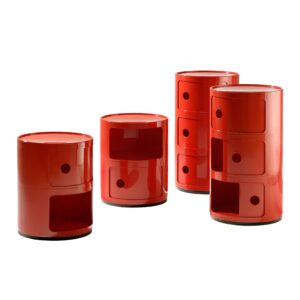 Kartell Componibili Drawers by Anna Castelli Ferrieri, Opaque Red