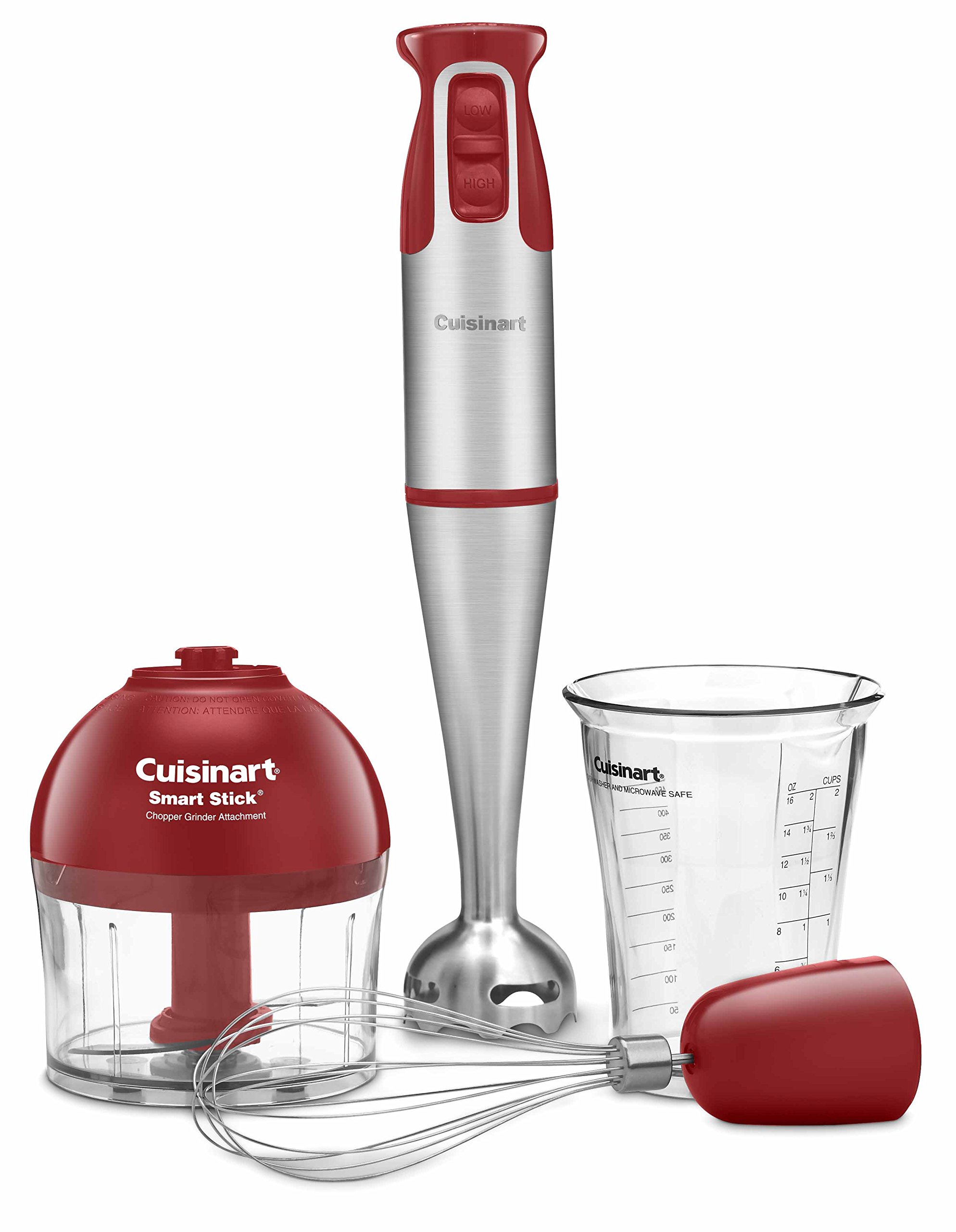 Cuisinart CSB-79R Smart Stick 2-Speed Hand Blender, Stainless Steel/Red, 2018