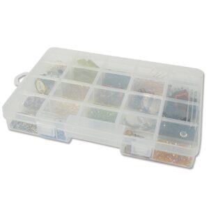 The Beadsmith Keeper Box - Medium Size - 10-3/4 x 7-1/2 inches, Storage Organizer with 20 compartments, Art Supply Organizers for Craft, Jewelry, Nail Art and More