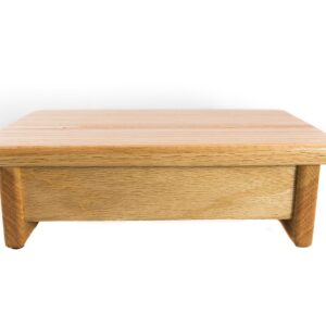 KR Ideas Foot Stool, 4" Tall, Oak, Clear Finish (Made in The USA)