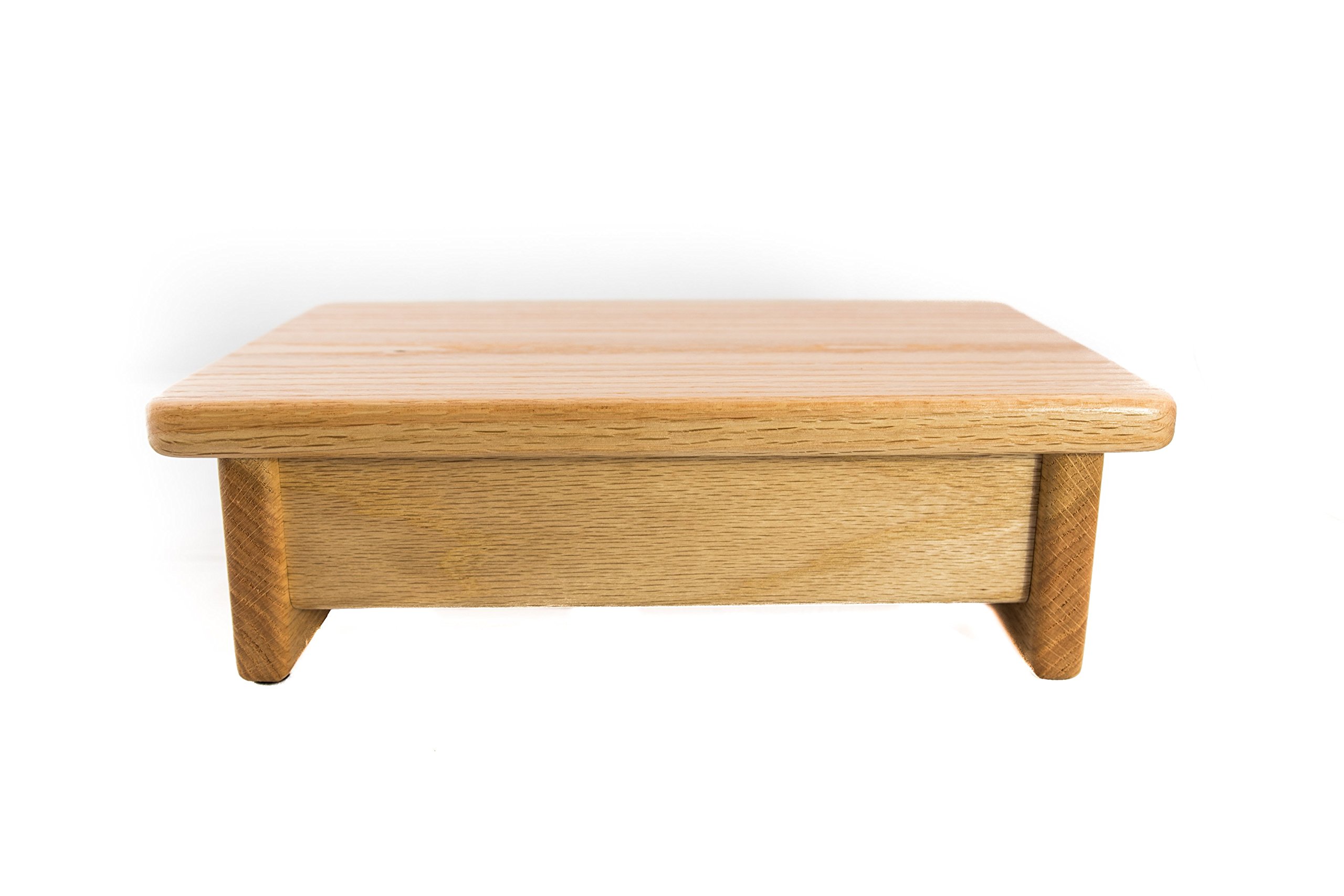 KR Ideas Foot Stool, 4" Tall, Oak, Clear Finish (Made in The USA)