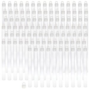 the beadsmith clear plastic tubes - 6-inch-long round tubes, 9/16 inches in diameter - friction hanging caps - use for beads, bath salts, wedding & party favors, home or office storage - bag of 100