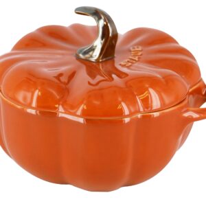 staub La Cocotte Special Shape 40511-555 Pumpkin Cocotte 5.1 inches (13 cm) Ceramic Heat Resistant Storage Container, Microwave Safe