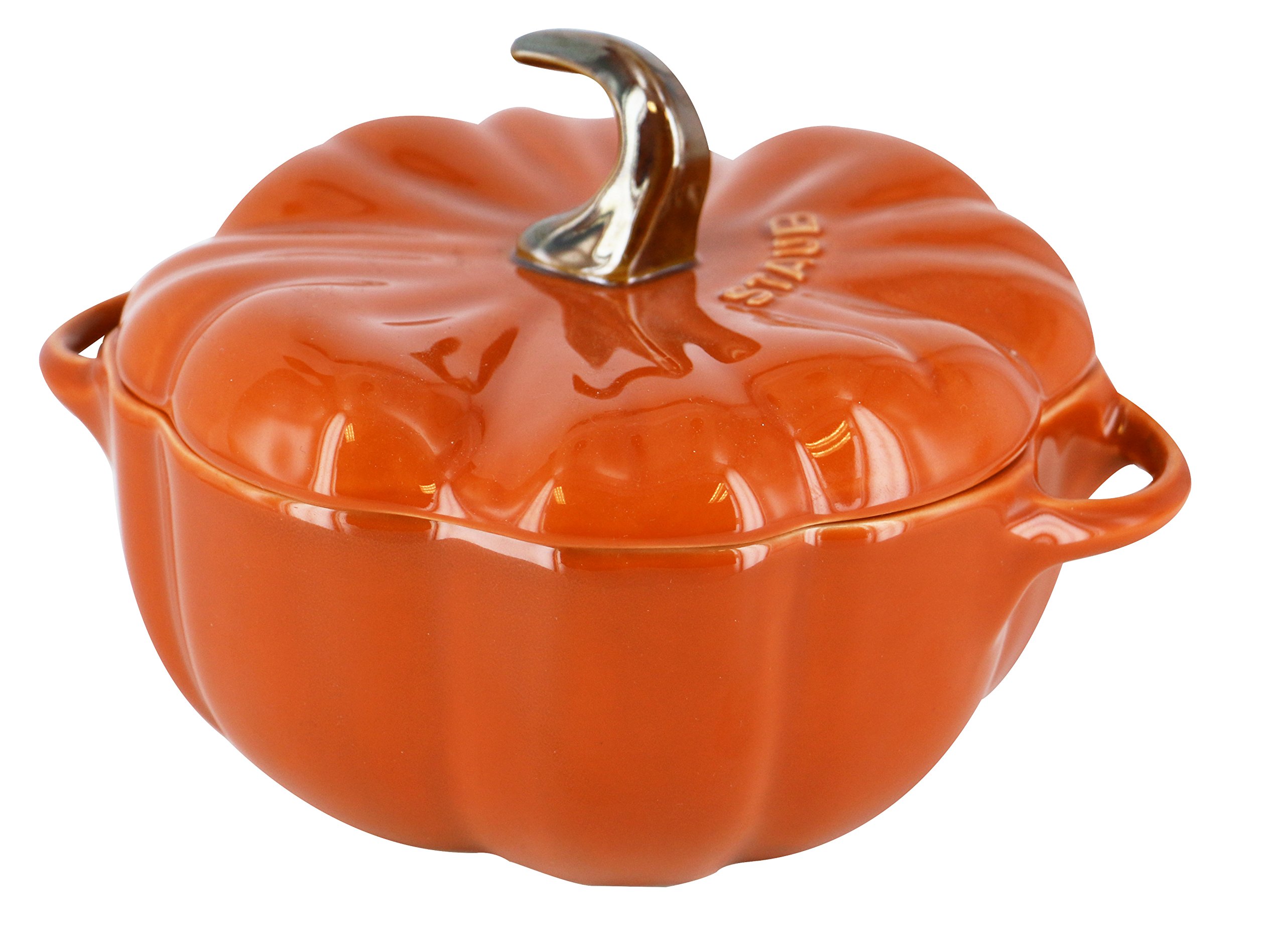 staub La Cocotte Special Shape 40511-555 Pumpkin Cocotte 5.1 inches (13 cm) Ceramic Heat Resistant Storage Container, Microwave Safe