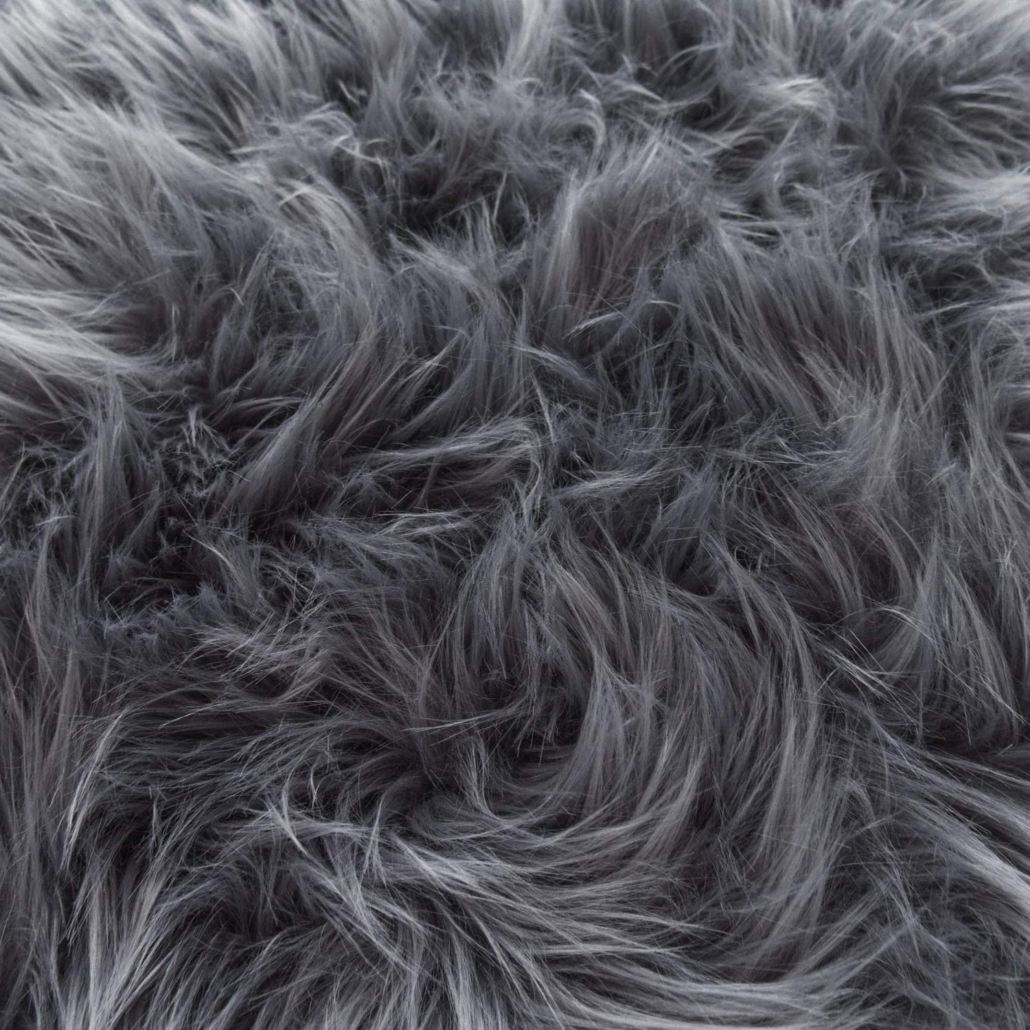 Faux Fake Fur Long Pile Luxury Shaggy/Craft, Sewing, Cosplay, Costume, Decorations / 60" Wide/Sold by The Yard (Gray, Shaggy 1.5" Pile)