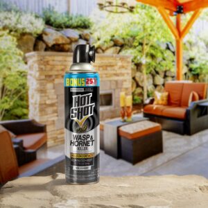 Hot Shot Wasp & Hornet Killer Spray (12 Pack), Eliminates The Nest, Sprays Up Tp 27 Feet, 17.5 fl Ounce