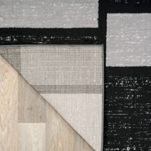 Rugshop Contemporary Modern Boxes Design Soft Indoor Area Rug 5'3" x 7'3" Gray