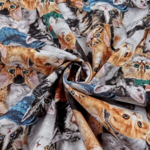 Cat Breeds Packed Cats Multi, Fabric by the Yard