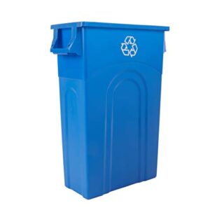 United Solutions Highboy Recycling Container, 23 Gallon, Space Saving Slim Profile and Easy Bag Removal for Indoor or Outdoor use, Recycle Blue (TI0033)