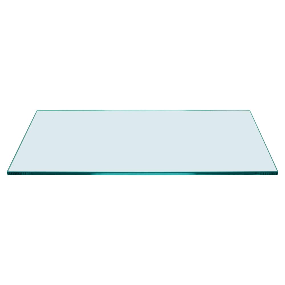 Dulles Glass 6" x 21" Rectangle Floating Glass Shelf - Shelf Only - Tempered - 3/8" Thick - Flat Polished Glass