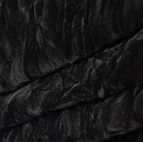 Velvet Fabric Crushed 54" Wide Sold by The Yard (Black)