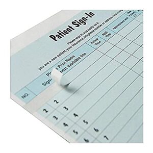 Tabbies 14531 Patient Sign-in Label Forms, 8 1/2 x 11 5/8, 125 Sheets/Pack, Blue