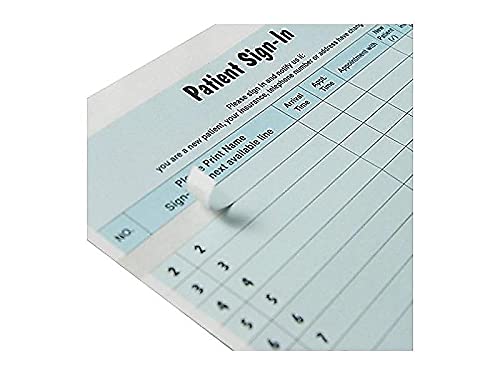 Tabbies 14531 Patient Sign-in Label Forms, 8 1/2 x 11 5/8, 125 Sheets/Pack, Blue