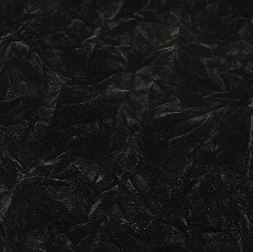 Velvet Fabric Crushed 54" Wide Sold by The Yard (Black)