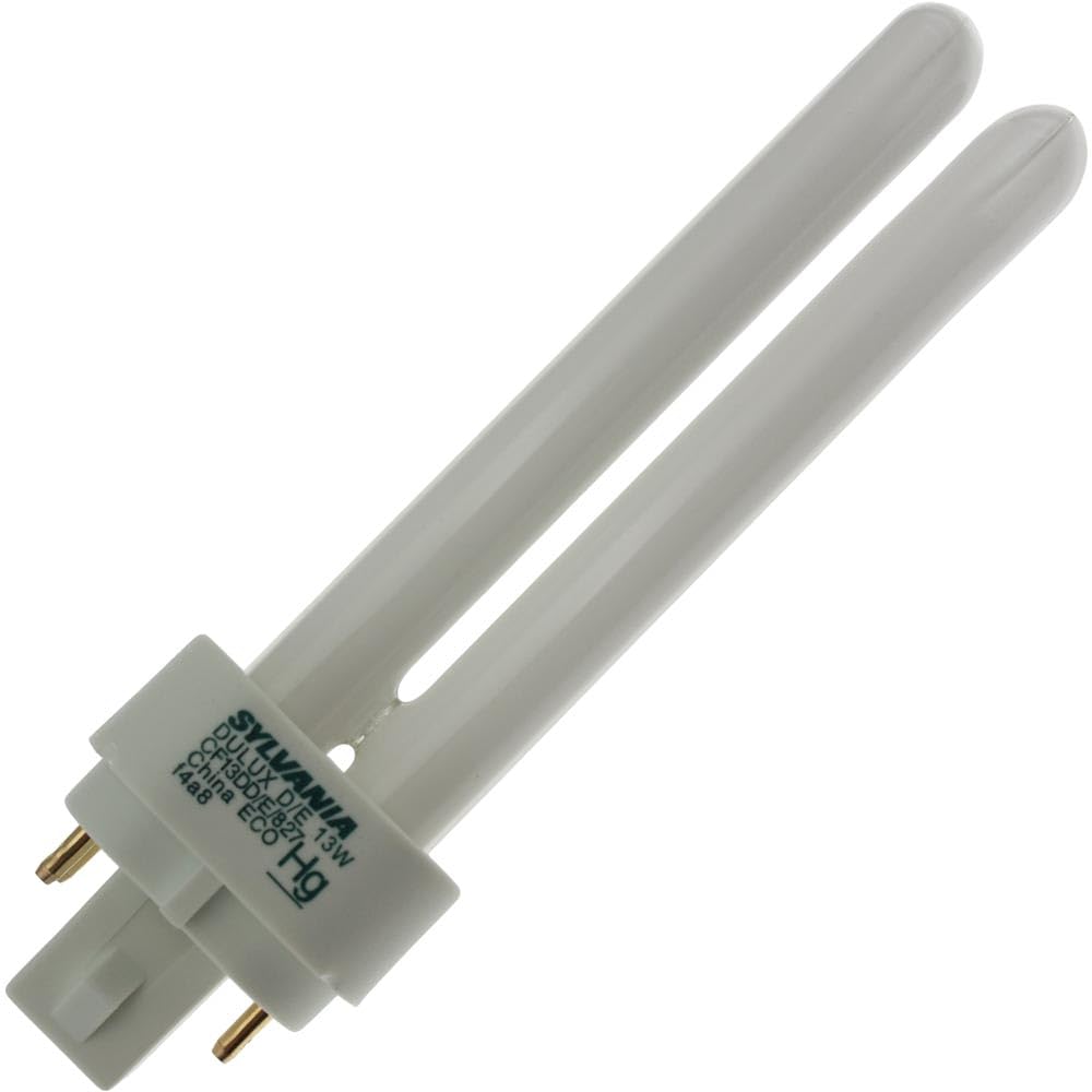 Sylvania (20682) CF13DD/E/827/ECO Compact Fluorescent 4 Pin Double Tube,Pack of 6