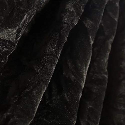 Velvet Fabric Crushed 54" Wide Sold by The Yard (Black)