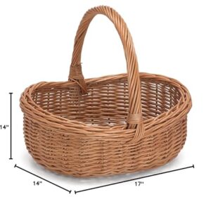 Prestige Wicker Willow Basket with Handle, Natural, 43x36x35 cm