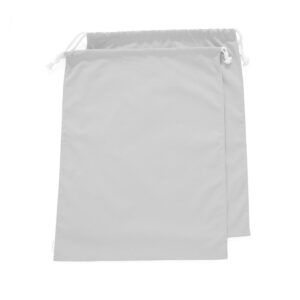 augbunny 100% cotton canvas travel laundry bag, 2-pack (large, light grey)