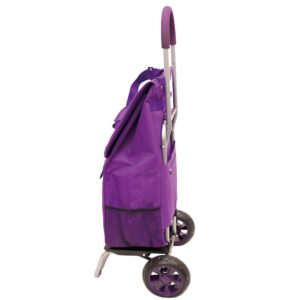 dbest products Trolley Dolly Purple Foldable Shopping cart for Groceries with Wheels and Removable Bag and Rolling Personal Handtruck Standard, 1 unit