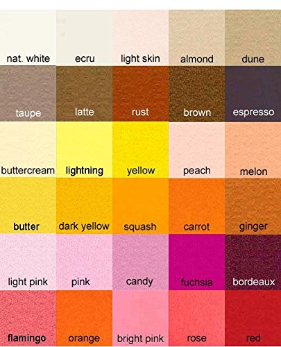 100% Wool Craft Felt - 8" X 12" Sheet - Butter