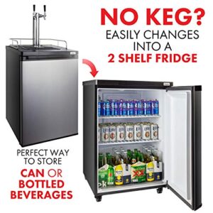 Kegco HBK209S-2 Keg Dispenser, stainless steel,2 Faucet without Kegs