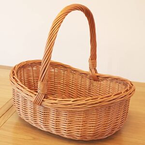 Prestige Wicker Willow Basket with Handle, Natural, 43x36x35 cm