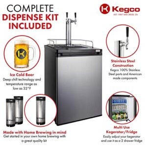 Kegco HBK209S-2 Keg Dispenser, stainless steel,2 Faucet without Kegs